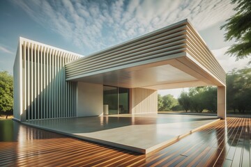 Fototapeta premium abstract 3D Futuristic White Structures Corridor Modern Architectural Geometric structure design