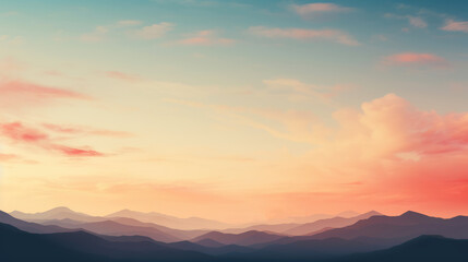 Obraz premium generated illustration of Sunrise over a tranquil mountain range