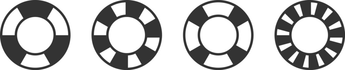 life buoy isolated icons set. sea belt vector outline sign collection. Safety and help icon set for web site and mobile app. vector illustration