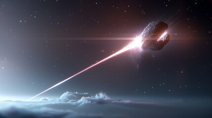Cosmic phenomena of a gamma-ray burst erupting from a distant galaxy, with intense radiation and energy emissions. Illustration, Image, , Minimalism,