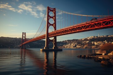 Fototapeta premium Bosphorus Bridge in T�rkiye of Istanbul, generative IA