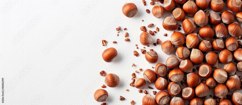 Poster Text composed of hazelnuts, with space for copying an image.