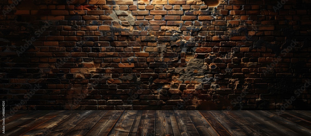 Aufkleber backdrop featuring a detailed brick wall for advertising design with copy space image.