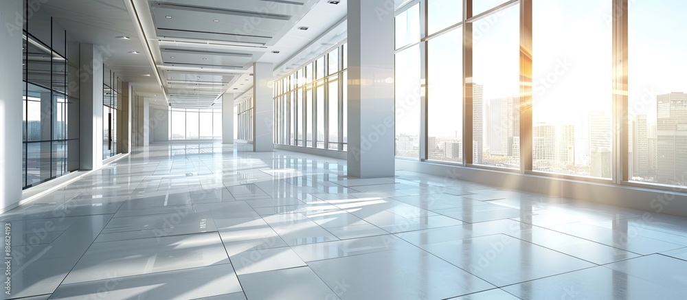 Leinwandbilder modern business office building with an empty floor providing ample copy space image.