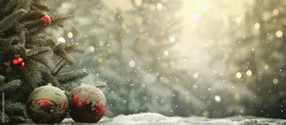 Aufkleber A Christmas-themed backdrop with a focused image and ample copy space image available for text or design.