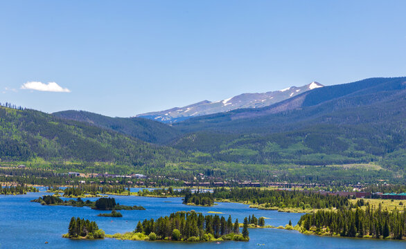 Scenic View of Dillon Reservoir. Summit County, Colorado