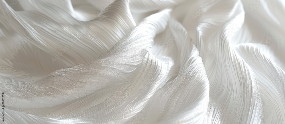 Aufkleber Elevate your mood with the stunning white silk striped fabric featuring a metallic sheen, perfect for enhancing your project with its elegance and charm. Include a copy space image.