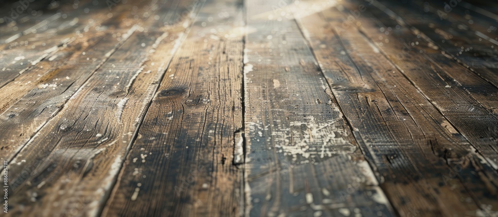 Poster A weathered floor with a distressed appearance, suitable for a copy space image.