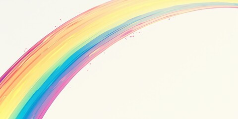 Vibrant Rainbow Gradient with Negative Space on White Background