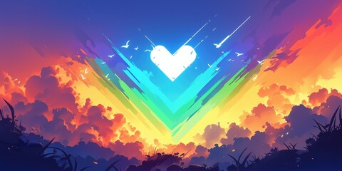 Pride Emblem in Minimalist Design with Negative Space