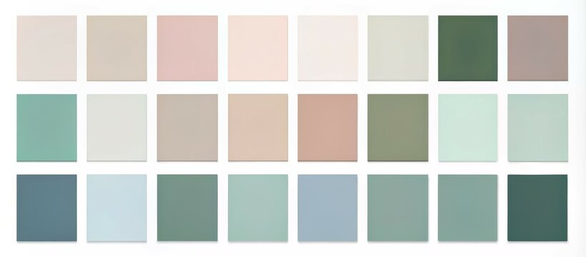 Pastel Color Palette, 24 Square Colors, Minimalist Design, Neutral Shades, color palette , color chart , color guide
