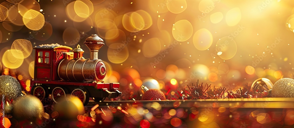 Poster christmas toys with isolated background showcasing ample copy space image.