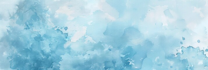 Obraz premium Pastel light blue watercolor background with subtle blotches and grain, evoking calm and creativity