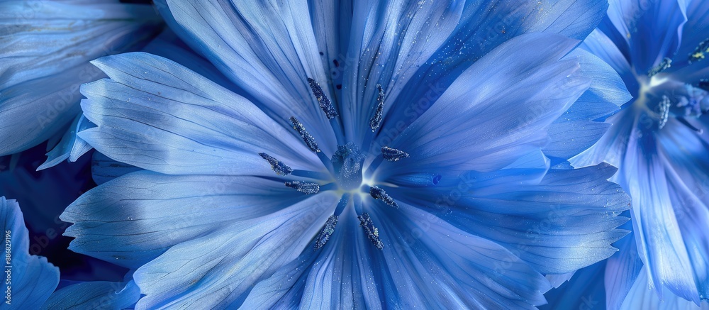 Aufkleber macro close-up of chicory texture with instant chicory background for a top view flat lay shot. ampl