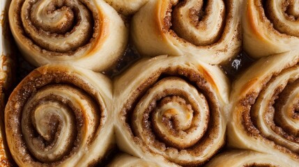 A close up of cinnamon rolls with a brown glaze
