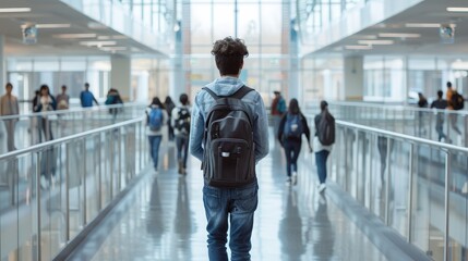 Modern Virtual Classrooms: Engaging Student Life in Diverse Subjects with Interactive Learning Elements Against Silhouette Community Center Backdrop