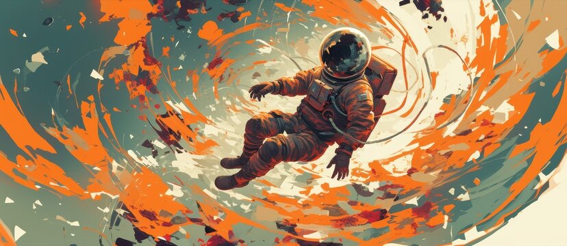 Cosmic Ballet: Astronaut Training in Zero-Gravity Negative Space