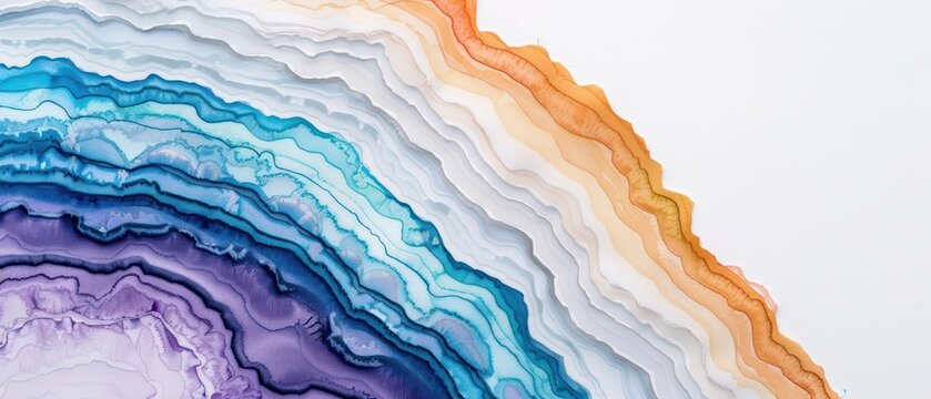 A core sample illustrated with layered watercolor textures isolate on white background