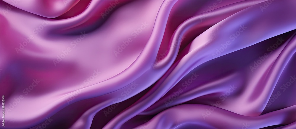 Aufkleber Smooth silk fabric in elegant bright satin with waves creates a luxurious cloth texture. Ideal as an abstract background with a copy space image in a top view.