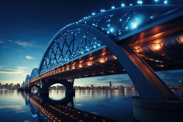 Naklejka premium Low angle view of the bridge, generative IA