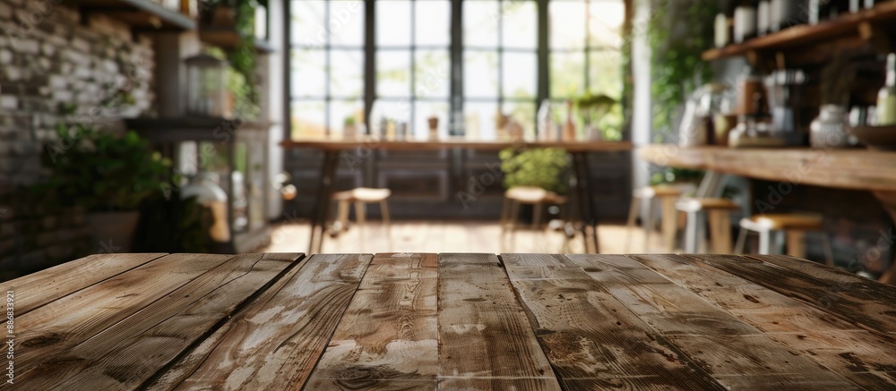 Poster rustic interior background with blurred defocused effect, perfect for copy space image.