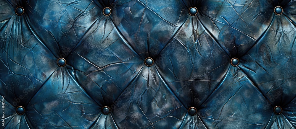 Poster A timeless textured pattern of blue leather serves as the backdrop in this image with ample empty space for additional content.