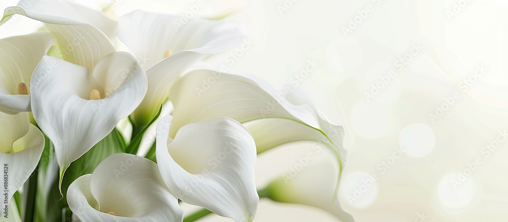 Aufkleber White calla bouquet with copy space image.