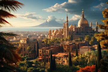 View of low sculpture angle against the sky on the sunny day, generative IA