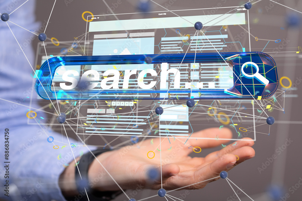 Poster Interface web application in hand