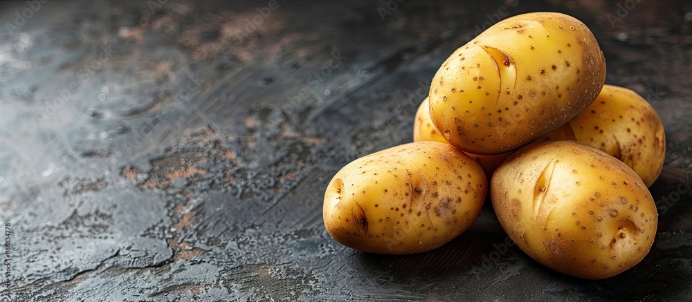 Poster Potato displayed on a dark background with ample copy space image.