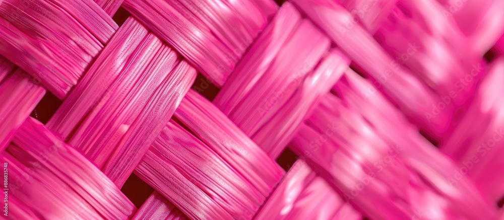 Poster top view background with a bright pink woven fabric providing a vibrant backdrop for copy space imag