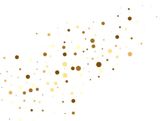 Gold falling glitter  confetti. Round shape. Festive background