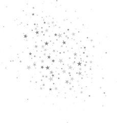 Silver White  falling confetti. Star shape. Festive background