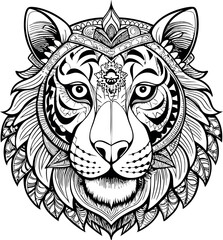 Lion Mandala Coloring Page for Adults