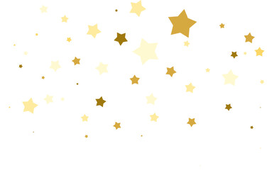 Gold falling confetti. Star shape. Festive background