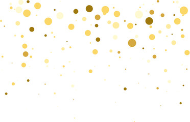 Gold falling glitter  confetti. Round shape. Festive background
