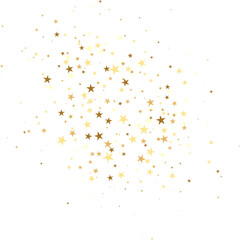 Gold falling confetti. Star shape. Festive background