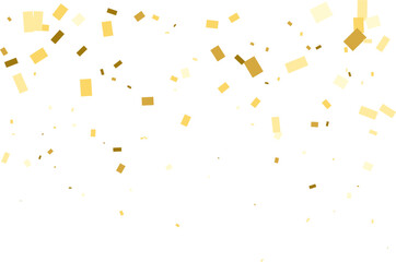 Gold falling confetti. Rectangle shape. Festive background