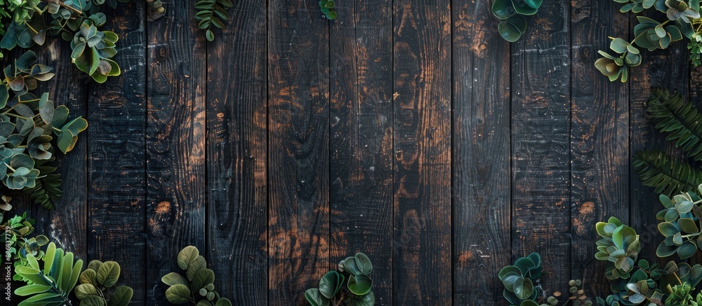 Poster background with a natural pattern on wooden texture, featuring copy space image opportunity.