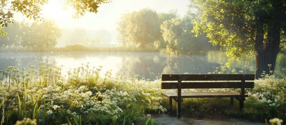 Poster Peaceful setting with ample copy space image.