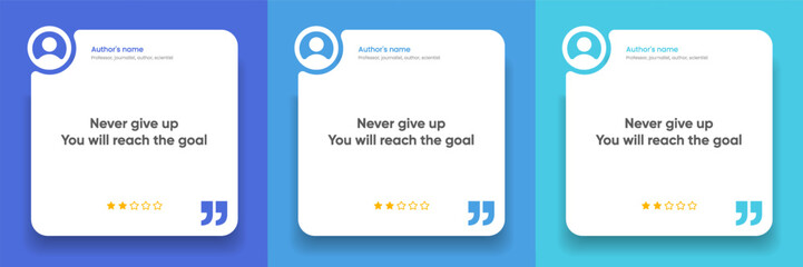 3D bubble testimonial banner, quote, infographic. Social media post template designs for quotes. Empty speech bubbles, quote bubbles and text box. Vector Illustration EPS10.