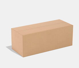 Brown Cardboard paper box isolated on white background