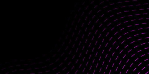 Fototapeta premium Abstract background with dashes and waves. Medium banner size. Element for design. Vector background for brochure, booklet, flyer, poster. Pink and black gradient. Dark, night