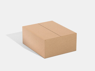 Brown Cardboard paper box isolated on white background