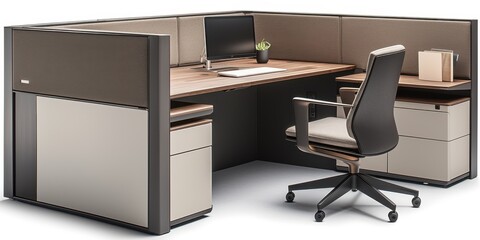Minimalist Workspace with Modern Office Desk and Negative Space Concept
