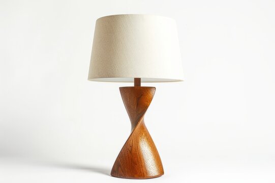 Table lamp in Mid-century modern style. Simple eco-design. 