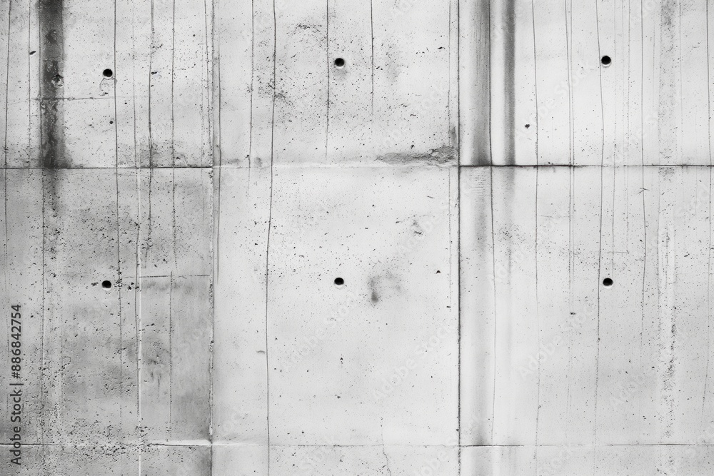 Poster concrete wall texture background features grid-like pattern with small holes. rough concrete surface