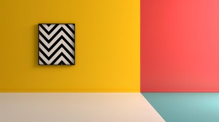 Dynamic zigzag lines in bright primary colors, ideal for creating a visually stimulating backdrop for marketing. Illustration, Image, , Minimalism,