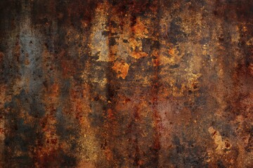 Naklejka premium Rusted metal surface with small holes, gray background. Industrial texture for design, art, and tech projects. Perfect for creating unique backgrounds, posters, or wallpapers.