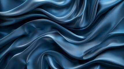 Obraz premium blue fabric wavy texture close-up background